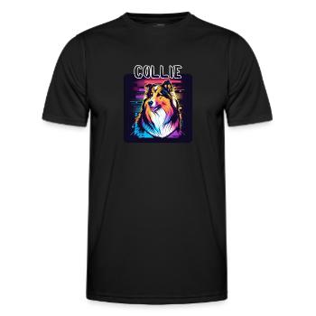 Graffiti Style - Cooler Collie 6 - Men's Functional T-Shirt - black - Front - AI Model Male 178 dark (178cm)