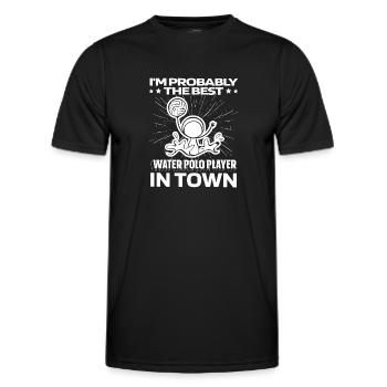 Wasserball Wasserballer Lustig - Männer Funktions-T-Shirt - Schwarz - Vorne - AI Model Male 178 dark (178cm)