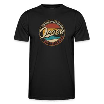 Jesse Der Mann der Mythos die Legende Geschenk - Männer Funktions-T-Shirt - Schwarz - Vorne - AI Model Male 178 dark (178cm)