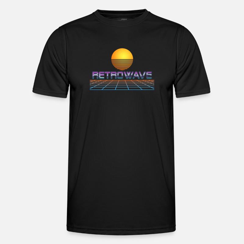 Retrowave Synthwave 80s Design - Männer Funktions-T-Shirt - Schwarz