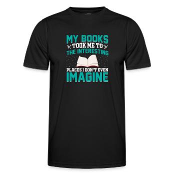 Mes livres m’ont rendu intéressant - - T-shirt sport Homme - noir - Devant - AI Model Male 178 dark (178cm)
