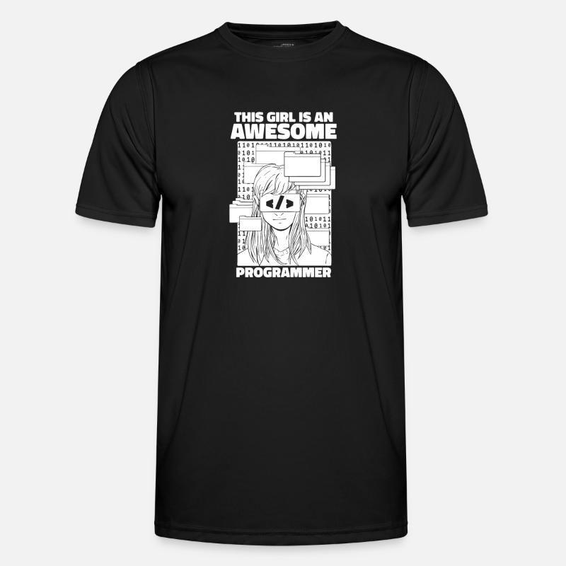 Développeur Coder Programmeur Girl - T-shirt sport Homme - noir