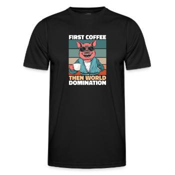 Pork Pig Farmer Coffee - Men's Functional T-Shirt - black - Front - AI Model Male 178 dark (178cm)