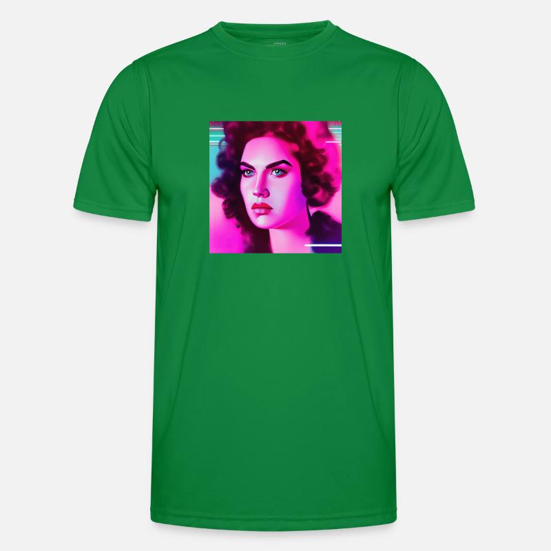 Retrowave Synthwave 80s Character Design Männer Funktions-T-Shirt