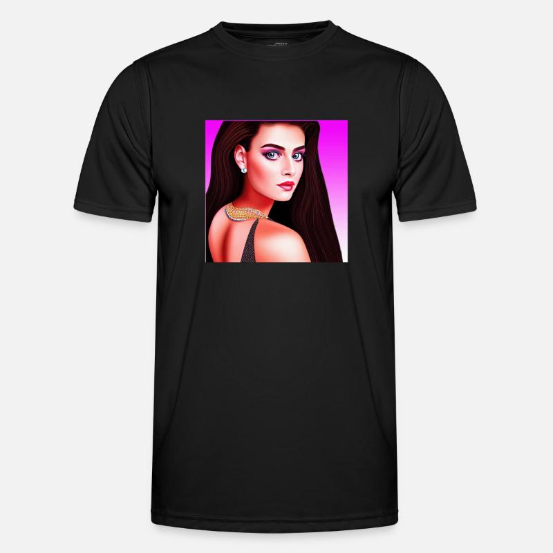 Retrowave Synthwave 80s Character Design - Männer Funktions-T-Shirt - Schwarz