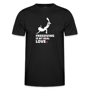 Freediving - Men's Functional T-Shirt - black - Front - AI Model Male 178 dark (178cm)