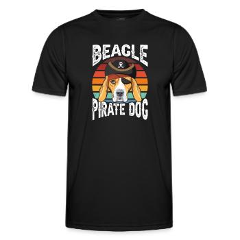 Beagle Pirate Dog - Männer Funktions-T-Shirt - Schwarz - Vorne - AI Model Male 178 dark (178cm)