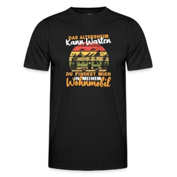 Wohnmobil Wohnwagen Das Altersheim kann warten - Männer Funktions-T-Shirt - Schwarz - Vorne - AI Model Male 178 dark (178cm)