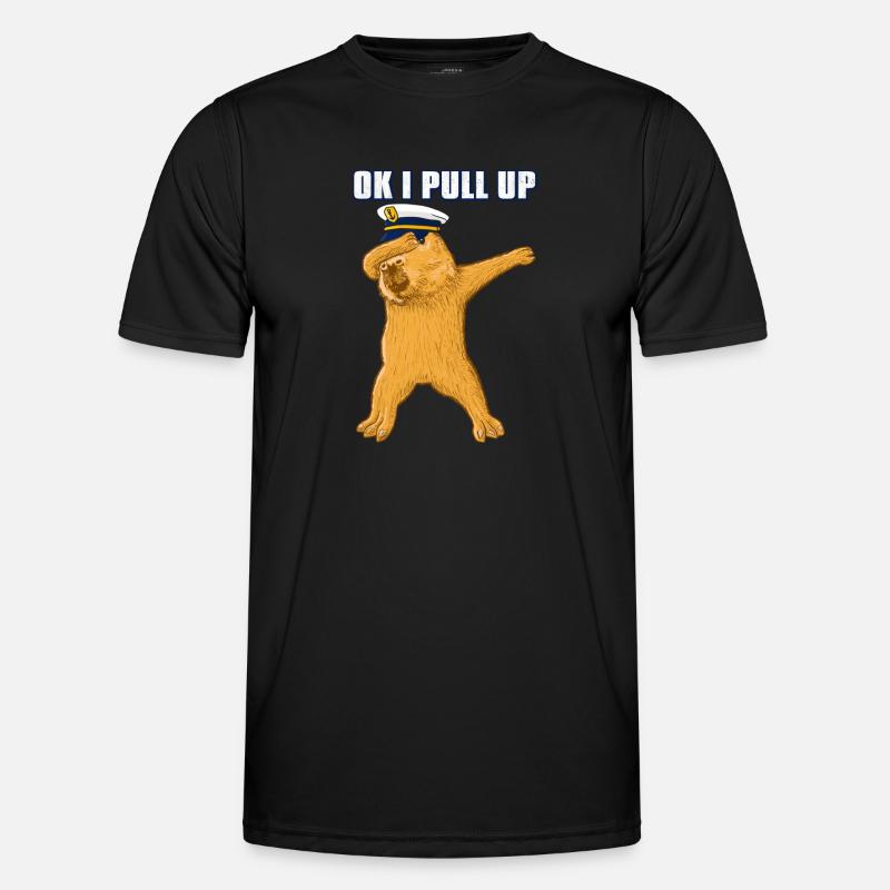 Captain Capybara Ok i Pull Up Men's Functional T-Shirt