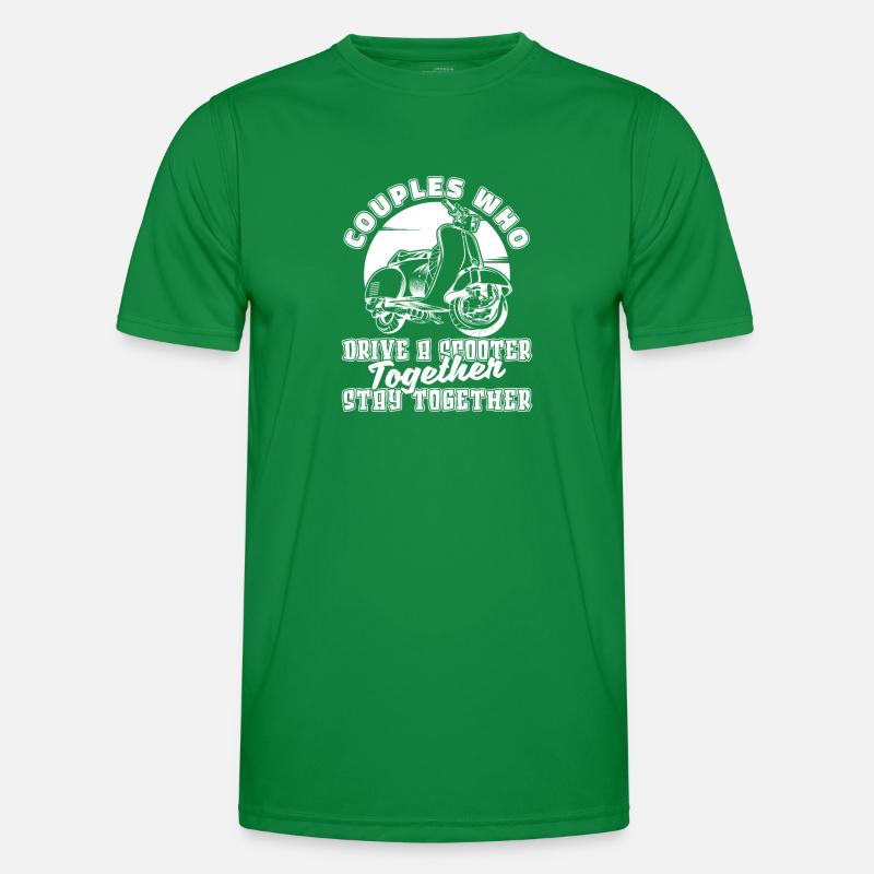 Motorroller Paar Männer Funktions-T-Shirt