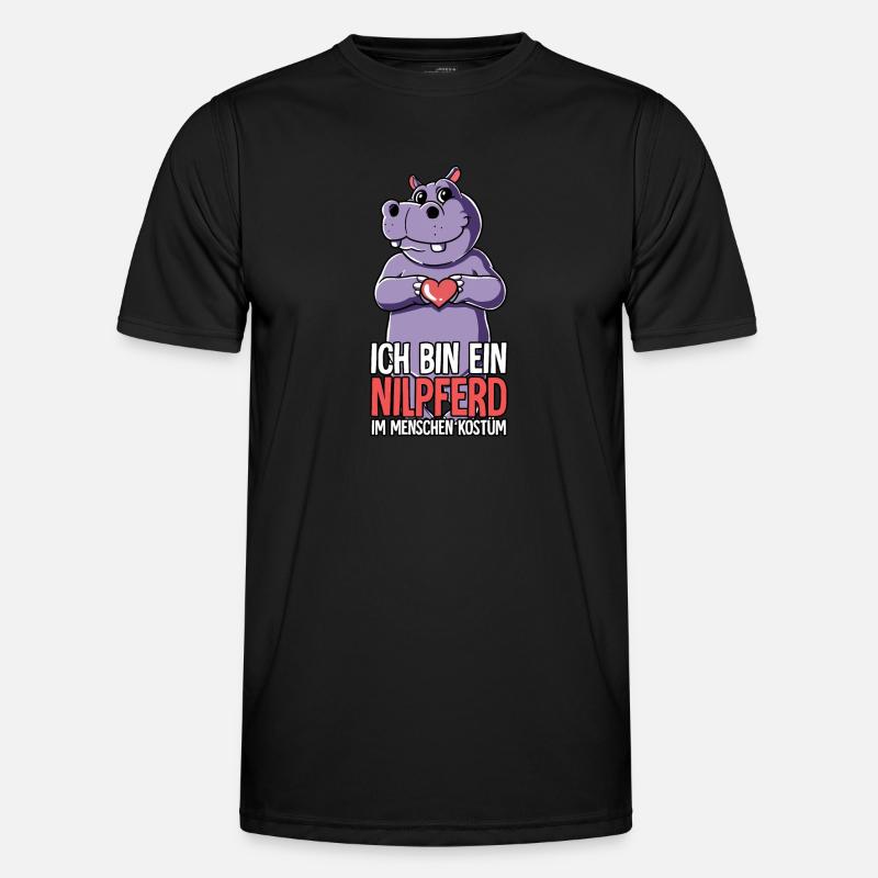 Ich Bin Ein Nilpferd - Männer Funktions-T-Shirt - Schwarz