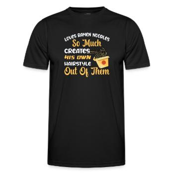 Liebt Ramen-Nudeln so sehr - Ramen-Nudeln - Männer Funktions-T-Shirt - Schwarz - Vorne - AI Model Male 178 dark (178cm)