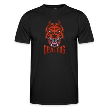 Devil dog with sharp teeth - Men's Functional T-Shirt - black - Front - AI Model Male 178 dark (178cm)