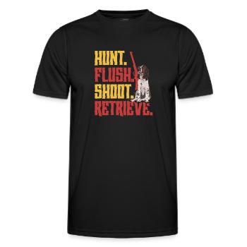 English Springer Spaniel Dog - Men's Functional T-Shirt - black - Front - AI Model Male 178 dark (178cm)