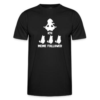 Ich meine Follower Katzen Damen - Männer Funktions-T-Shirt - Schwarz - Vorne - AI Model Male 178 dark (178cm)