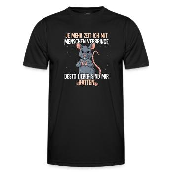 Ratte - Männer Funktions-T-Shirt - Schwarz - Vorne - AI Model Male 178 dark (178cm)