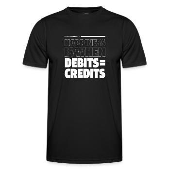 Happiness Is When Debits = Credits - Accountant - Men's Functional T-Shirt - black - Front - AI Model Male 178 dark (178cm)