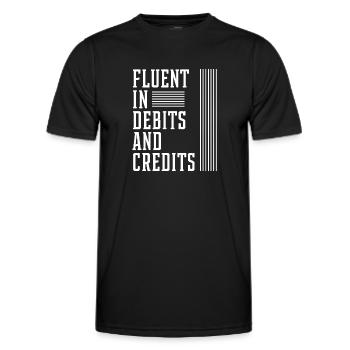 Fluent In Debits And Credits - Accountant Funny - Men's Functional T-Shirt - black - Front - AI Model Male 178 dark (178cm)
