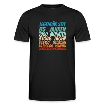 Legendär seit 85 Jahre alt 85. Geburtstag Frauen - Männer Funktions-T-Shirt - Schwarz - Vorne - AI Model Male 178 dark (178cm)