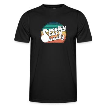 Spooky Scary Sunday Trendy Retro Rainbow - Männer Funktions-T-Shirt - Schwarz - Vorne - AI Model Male 178 dark (178cm)