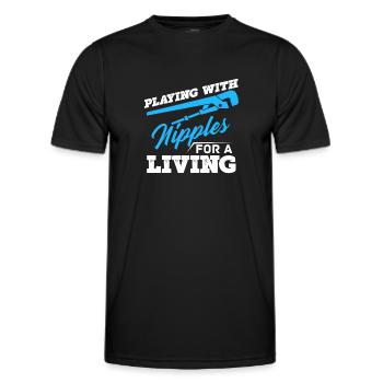 Pipe installation Pipe installer pipes - Men's Functional T-Shirt - black - Front - AI Model Male 178 dark (178cm)