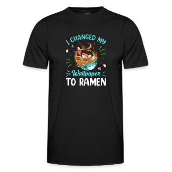 J’ai mon fond d’écran en ramen - - T-shirt sport Homme - noir - Devant - AI Model Male 178 dark (178cm)