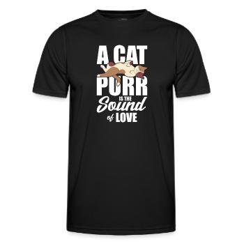 A cat purr is the sound of love - Men's Functional T-Shirt - black - Front - AI Model Male 178 dark (178cm)