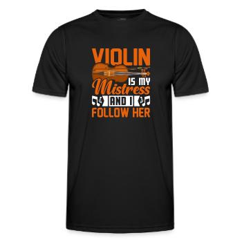 Violine ist meine Herrin und ich folge ihr - - Männer Funktions-T-Shirt - Schwarz - Vorne - AI Model Male 178 dark (178cm)