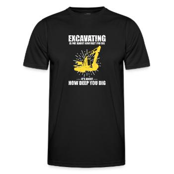 Excavator driver for excavator reverse drivers - Men's Functional T-Shirt - black - Front - AI Model Male 178 dark (178cm)