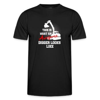 Opérateur de machinerie lourde pour opérateurs d’excavatrices - T-shirt sport Homme - noir - Devant - AI Model Male 178 dark (178cm)