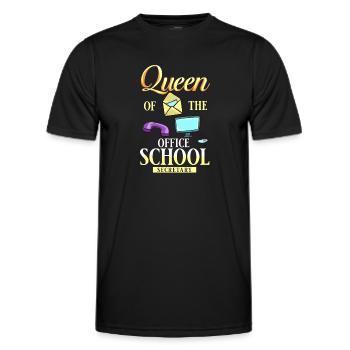Secrétaire d’école Secrétariat de l’école Bureau du personnel - T-shirt sport Homme - noir - Devant - AI Model Male 178 dark (178cm)