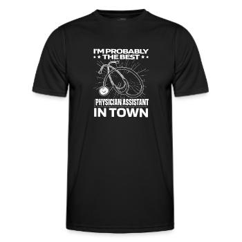 Arzthelferin Stethoskop - Männer Funktions-T-Shirt - Schwarz - Vorne - AI Model Male 178 dark (178cm)
