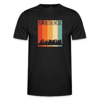 Gelsenkirchen - Männer Funktions-T-Shirt - Schwarz - Vorne - AI Model Male 178 dark (178cm)
