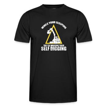 Heavy Equipment Operator and Excavator Operator Design - Men's Functional T-Shirt - black - Front - AI Model Male 178 dark (178cm)