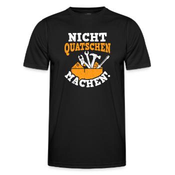 Nicht Quatschen Machen - Spruch Lustig Tischler Zi - Männer Funktions-T-Shirt - Schwarz - Vorne - AI Model Male 178 dark (178cm)