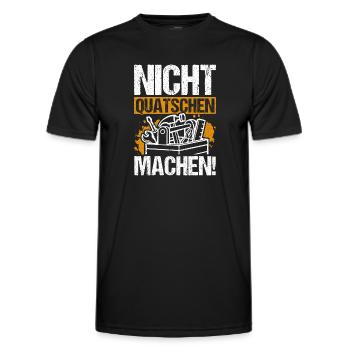 Nicht Quatschen Machen - Spruch Lustig Maler Handw - Männer Funktions-T-Shirt - Schwarz - Vorne - AI Model Male 178 dark (178cm)