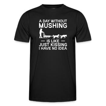 Alaska Mushing Dog Mushers Huskies - Men's Functional T-Shirt - black - Front - AI Model Male 178 dark (178cm)