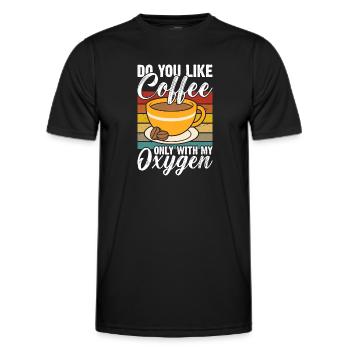 Aimez-vous le café uniquement avec mon oxygène? - T-shirt sport Homme - noir - Devant - AI Model Male 178 dark (178cm)