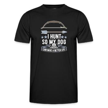 Chasse à l’arc Chien chasseur à l’arc - T-shirt sport Homme - noir - Devant - AI Model Male 178 dark (178cm)