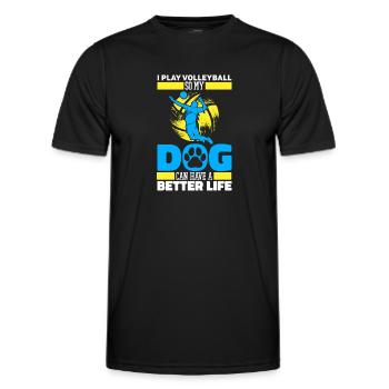 Volleyball Volleyball Volleyball Joueur Chien - T-shirt sport Homme - noir - Devant - AI Model Male 178 dark (178cm)