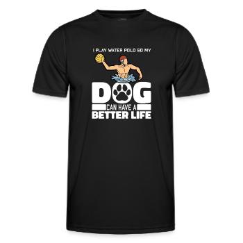 Wasserball Wasserballer Hund - Männer Funktions-T-Shirt - Schwarz - Vorne - AI Model Male 178 dark (178cm)