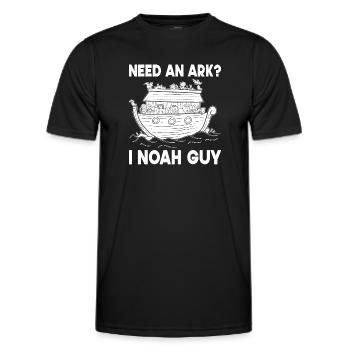Need a Noah's Ark Guy Funny Archa Noah - Men's Functional T-Shirt - black - Front - AI Model Male 178 dark (178cm)