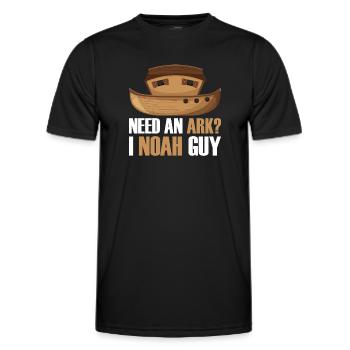 Need a Noah's Ark Guy Funny Archa Noah - Men's Functional T-Shirt - black - Front - AI Model Male 178 dark (178cm)