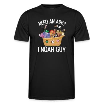 Need a Noah's Ark Guy Funny Archa Noah - Men's Functional T-Shirt - black - Front - AI Model Male 178 dark (178cm)