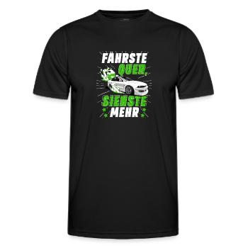 Fährste Quer siehste Mehr - Männer Funktions-T-Shirt - Schwarz - Vorne - AI Model Male 178 dark (178cm)