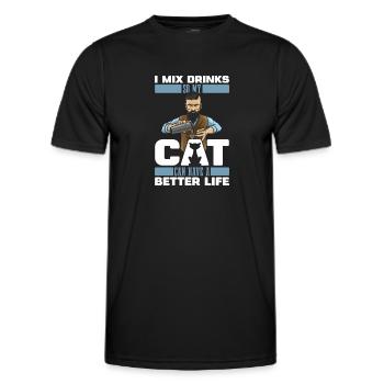 Barman Barman Cat Barman - T-shirt sport Homme - noir - Devant - AI Model Male 178 dark (178cm)