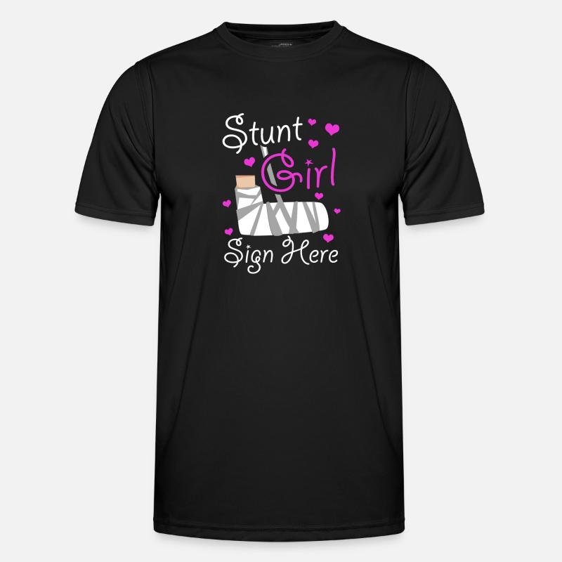Mädchen-stunt-schild Hier - Männer Funktions-T-Shirt - Schwarz