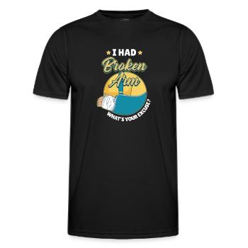 J’ai eu une fracture - T-shirt sport Homme - noir - Devant - AI Model Male 178 dark (178cm)