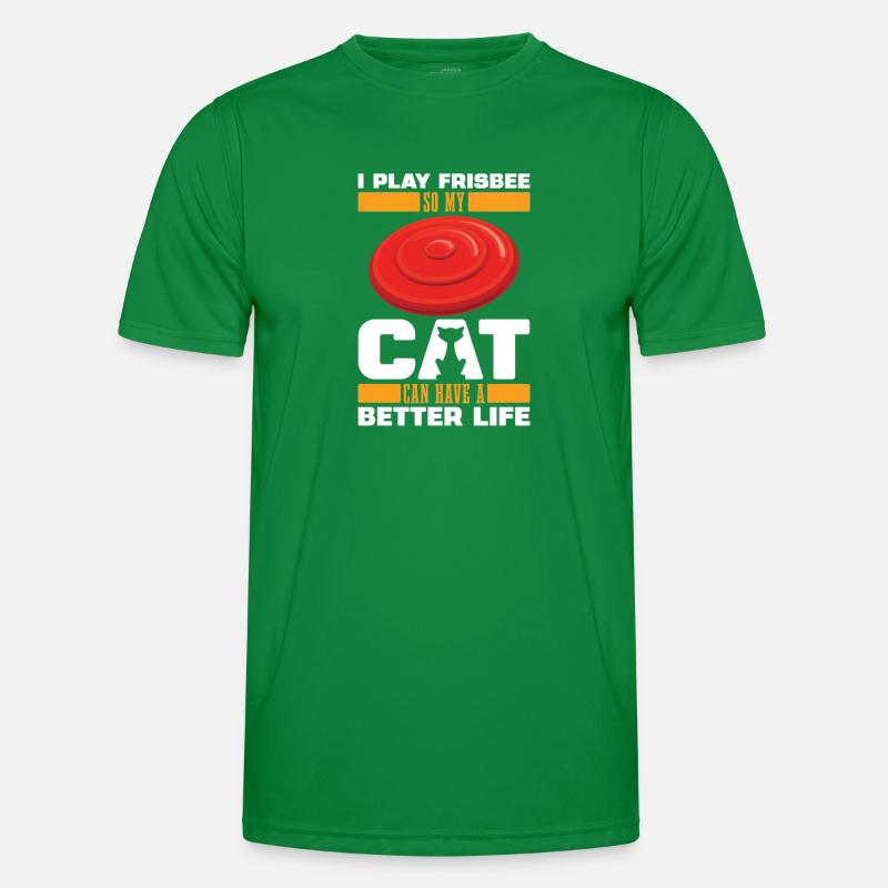 Frisbee Cat Men's Functional T-Shirt