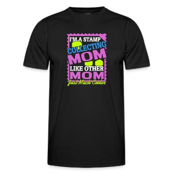 I'm A STAMP Collecting MOM Retro Funny Collector - Männer Funktions-T-Shirt - Schwarz - Vorne - AI Model Male 178 dark (178cm)